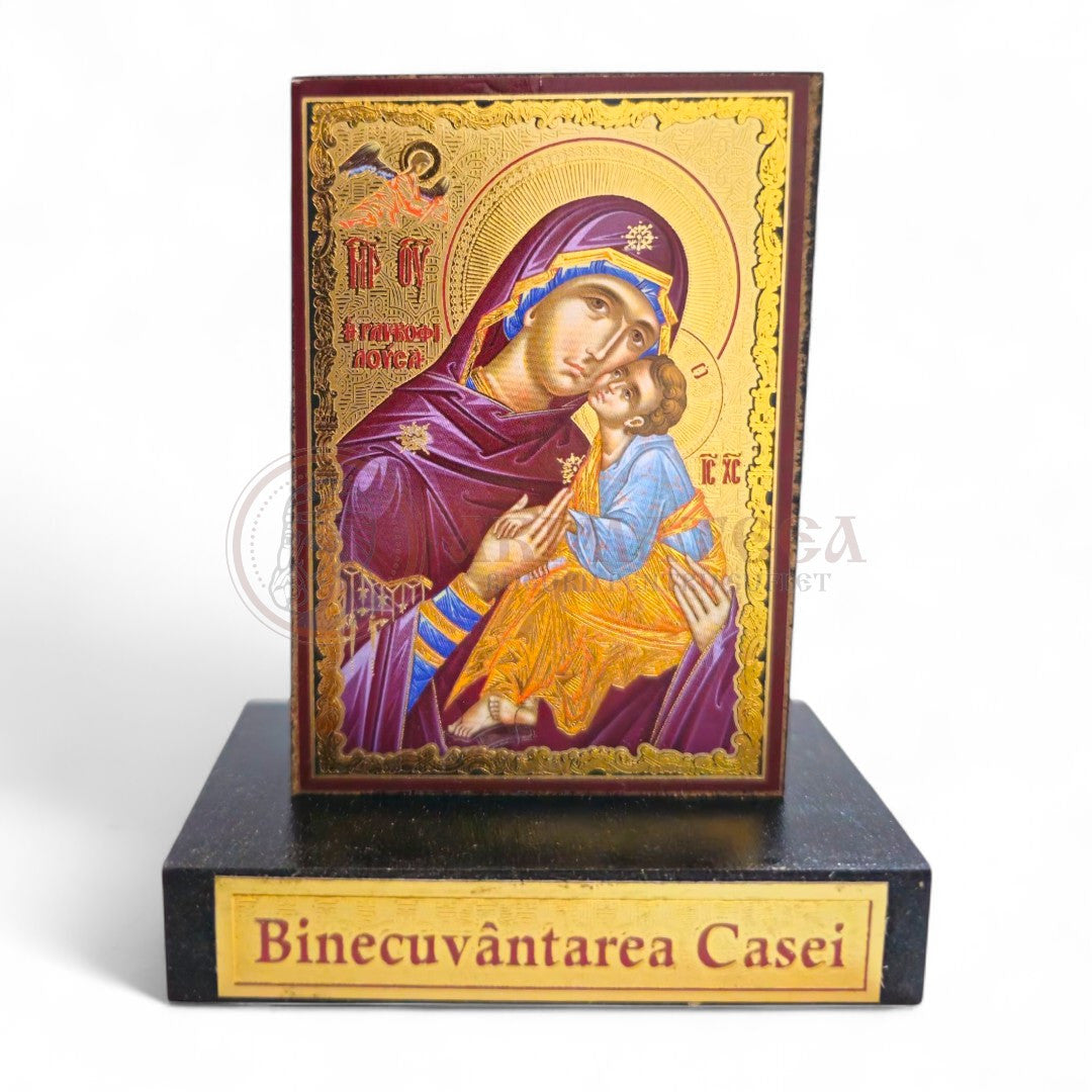 Icoană cu postament. Binecuvântarea casei - Maica Domnului din Vladimir (Theotokos)