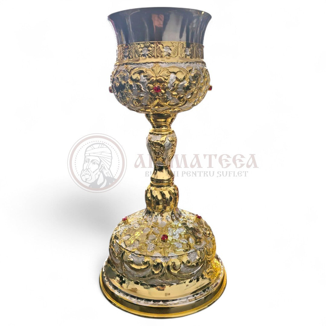 Set Sfinte Vase Sculptat în două culori cu pietre de zircon - 1L (68453)