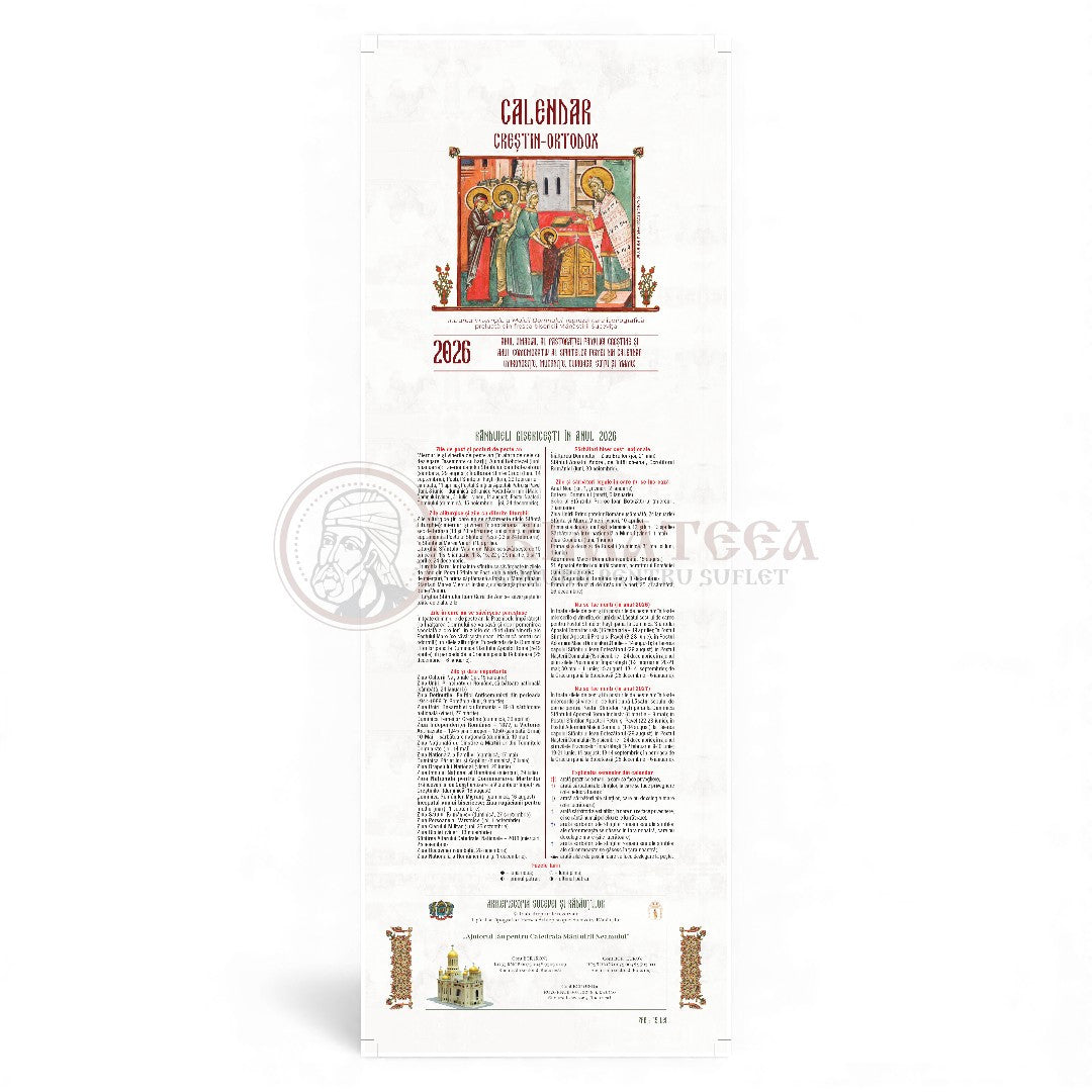 Calendar Creștin Ortodox Tip Filă 2026