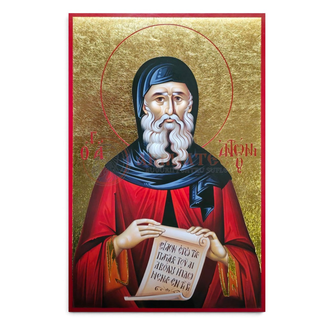 Icoană MDF Aurită 22x15 - Sf. Antonie cel Mare