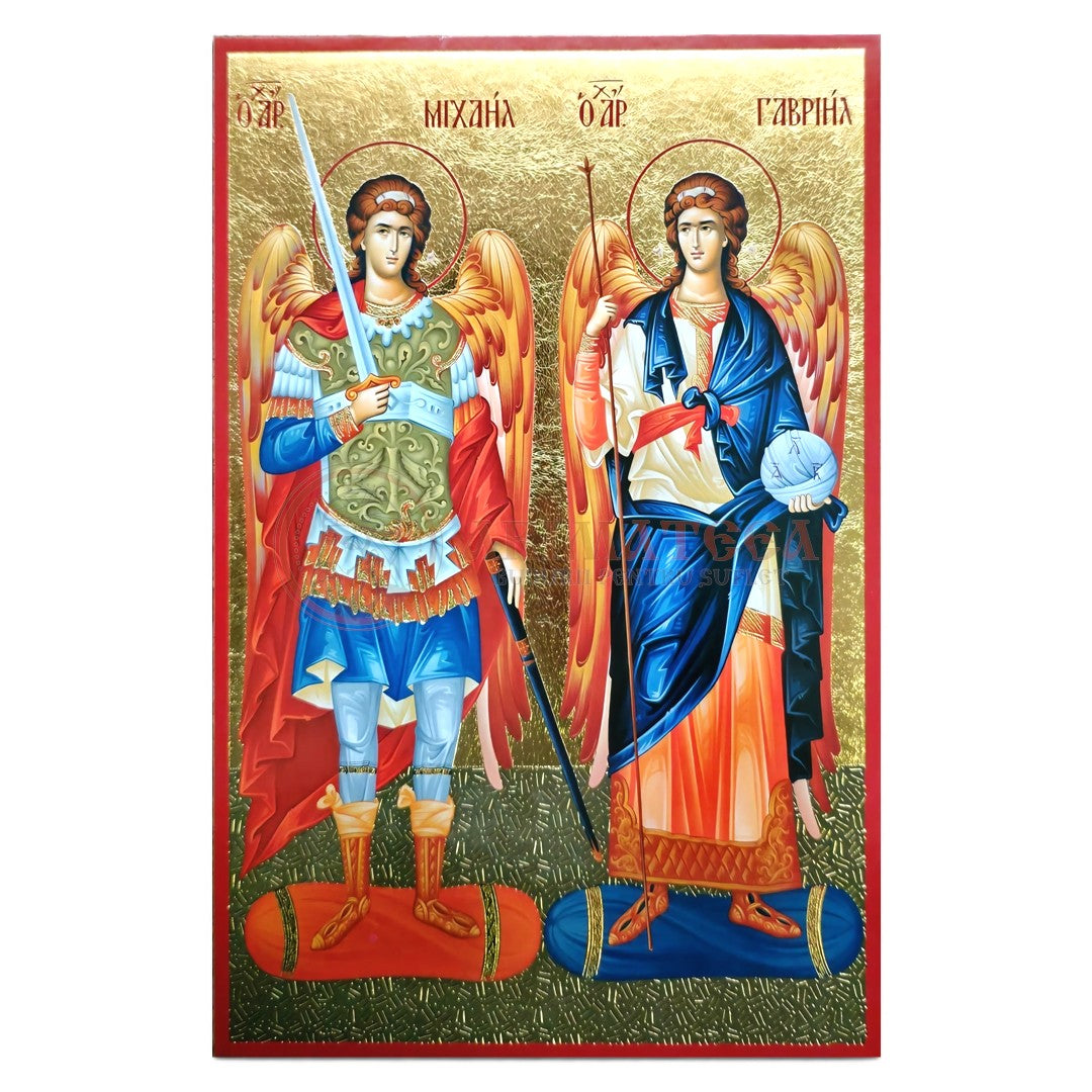 Icoană MDF Aurită 22x15 - Sf. Arh. Mihail și Gavriil